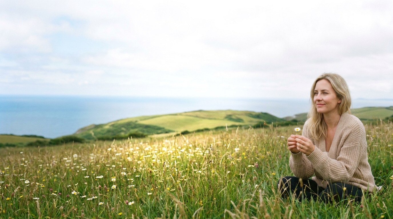 Serene coastal nature and personal healing